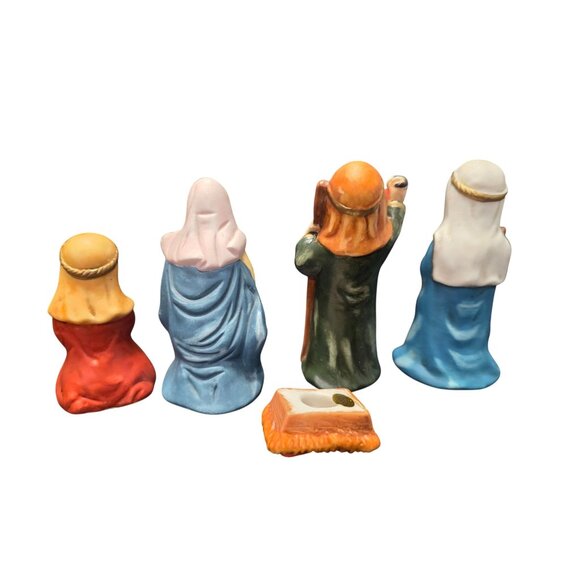 Vintage Ceramic Nativity Scene Figurines  Set Of 5 - Picture 9 of 10